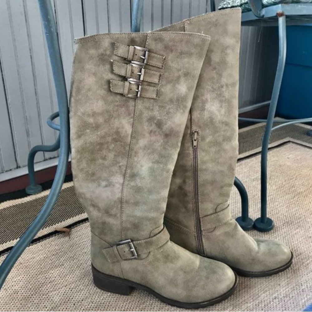 Gray, over-the-knee boots, like new, 8M